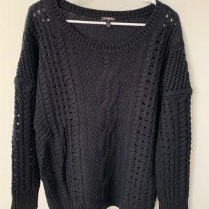 Express black cable knit sweater